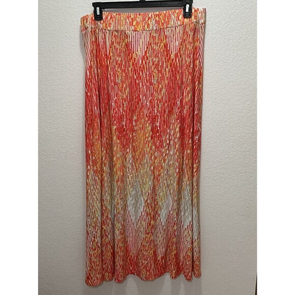 Lane Bryant Dresses & Skirts - Lane Bryant 22/24 Maxi Skirt Plus Size Orange Yellow- Abstract Print